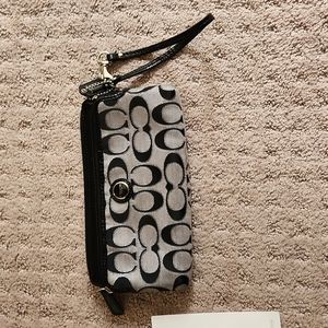Coach Black and Gray Wristlet